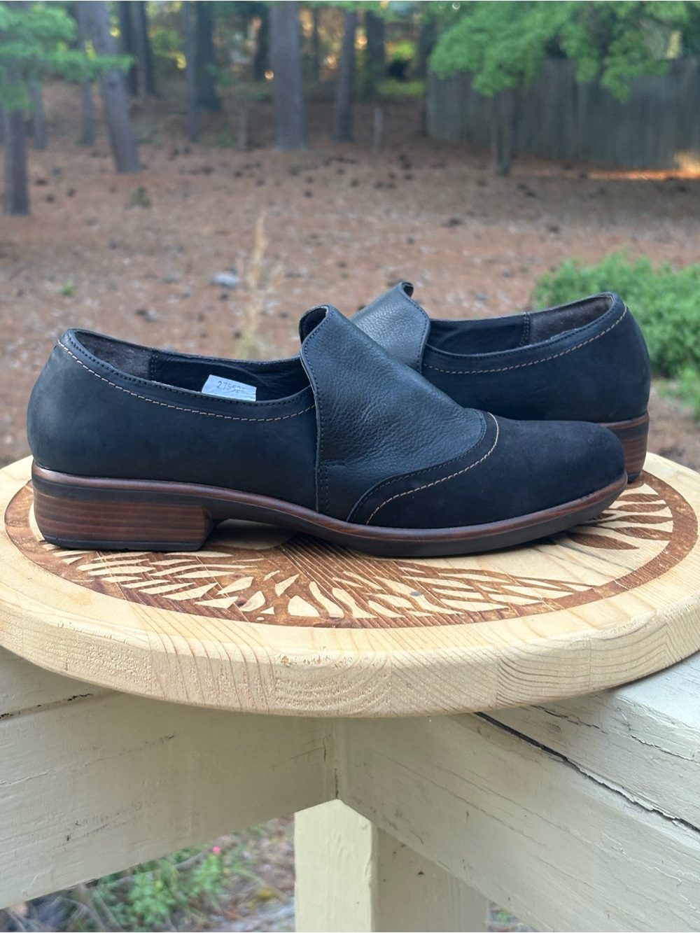 Naot Black Slip-On Leather Loafers